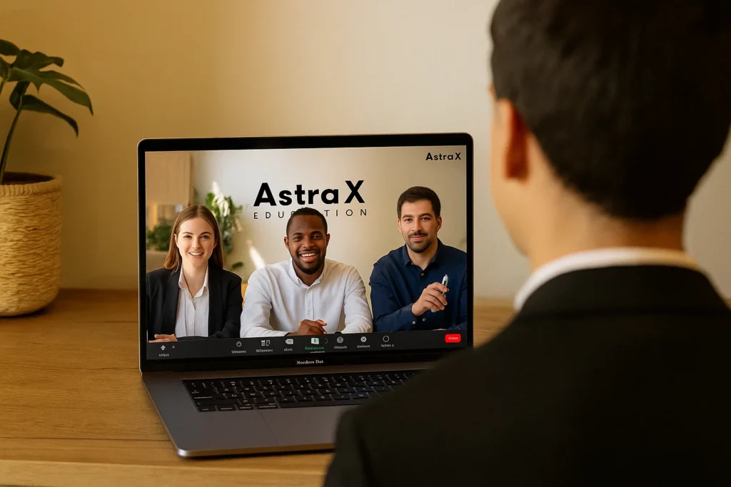 AstraX Education online tutor team meeting